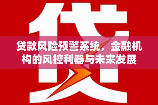 珠晖贷款风险预警系统，金融机构的风控利器与未来发展
