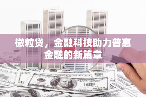 珠晖微粒贷，金融科技助力普惠金融的新篇章